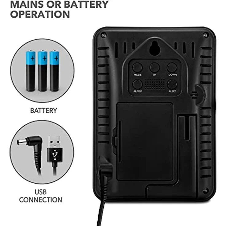 TROTEC CO2-Luftqualitätsmonitor BZ26 Thermometer CO²-Messer Anzeige von CO₂-Werten Raumtemperatur Luftfeuchtigkeit Datum und Uhrzeit Messbereich -9,9°C bis 60°C / 20% bis 95% CO²-Ampel – Bild 5