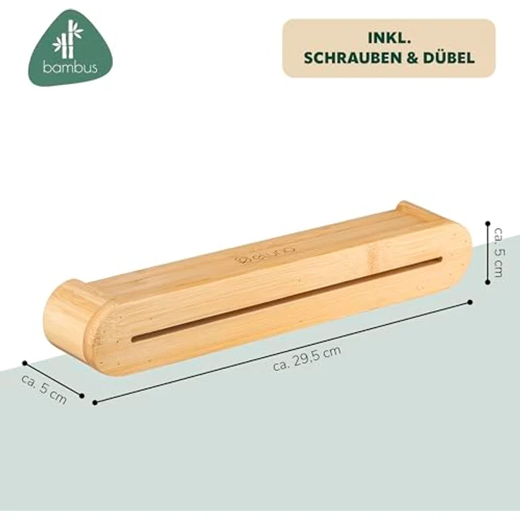 eluno Schlüsselkasten aus Bambus, mit praktischer Ablage und durchgängiger Nut, 29,5 cm x 5 cm x 5 cm – Bild 7