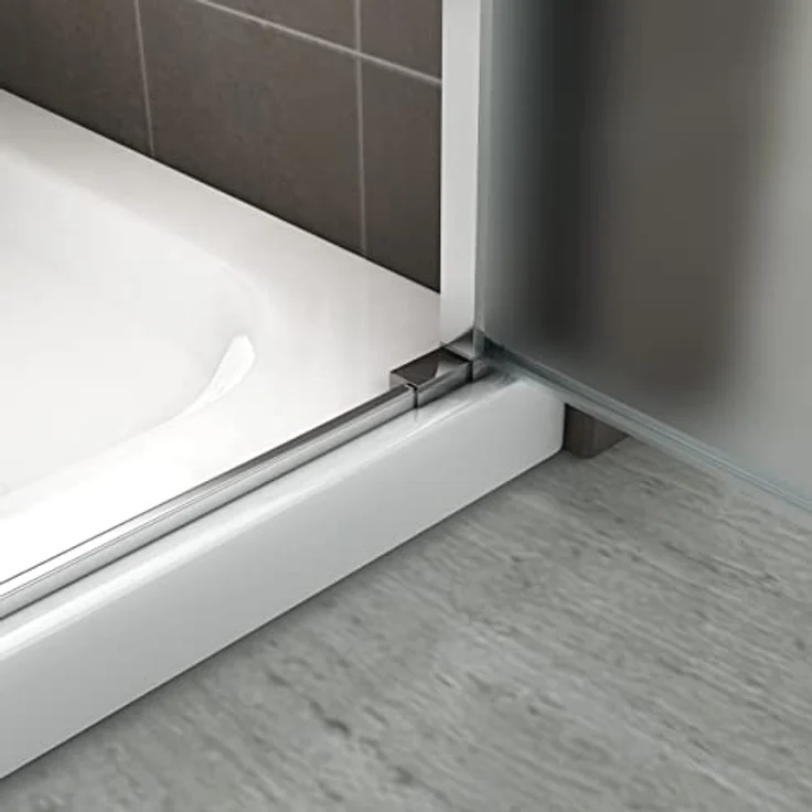 i-flair Duschtür 80-83 cm, Höhe 195 cm, satiniertes 6 mm Sicherheitsglas, Edelstahlgriffe – Bild 6