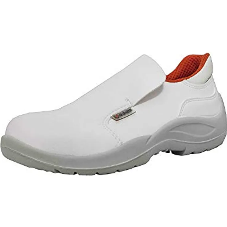 BASE B0507 Sicherheits-Slipper Cloro S2, wasserdicht und atmungsaktiv, Stahlkappe, weiß, Größe 44