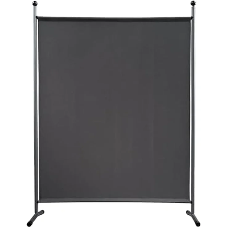 QUICK STAR Paravent Outdoor Wetterfest, Sichtschutz 150 x 190 cm, grau, blickdicht, mit pulverbeschichtetem Stahlgestell – Bild 1