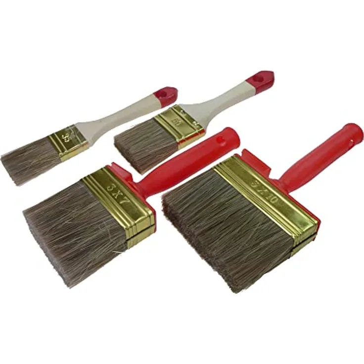 ROTIX Beizpinsel Lasur-Pinsel Flachpinsel Flächenstreicher 4-teiliges Set