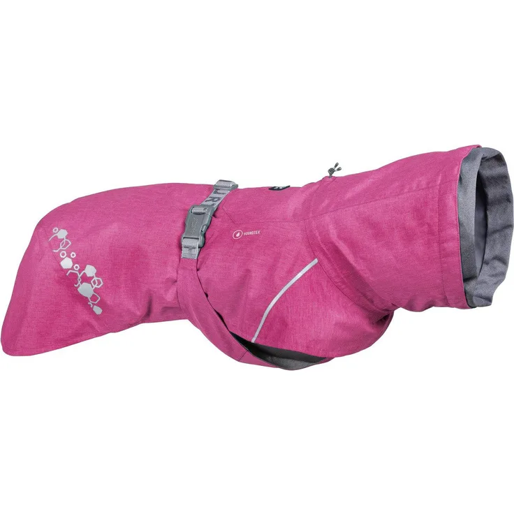 HURTTA Hundemantel Monsoon Regenmantel II Ruby (pink), 80-100% recycelte Materialien, hohe Wetterbeständigkeit, optimale Passform