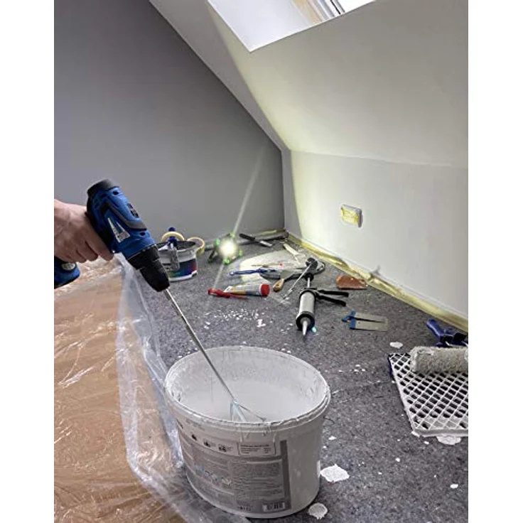 BERG Wendelrührquirl WR 85 S, HEX8-Aufnahme, Silber, 85x500mm, für gründliches Vermischen von zähen Materialien – Bild 3