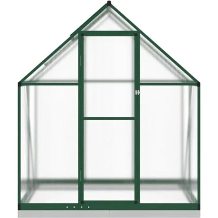 vidaXL Gewächshaus mit Fundamentrahmen Grün 169x114x202 cm Aluminium, UV-beständige Platten, langlebig – Bild 3