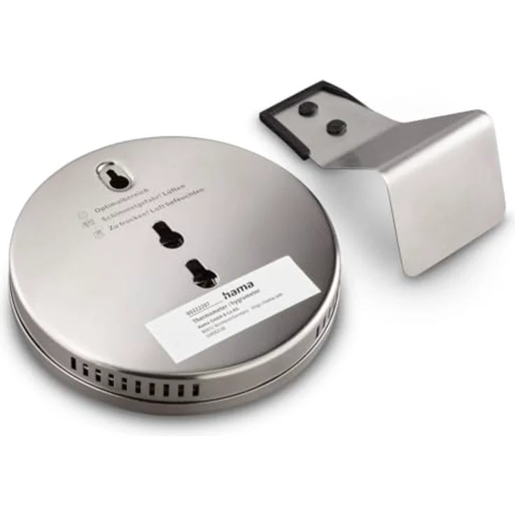 Hama Thermometer und Hygrometer "Tahiti", Silber, analoges Anzeigegerät mit Komfortzone, Ø 11 cm – Bild 6