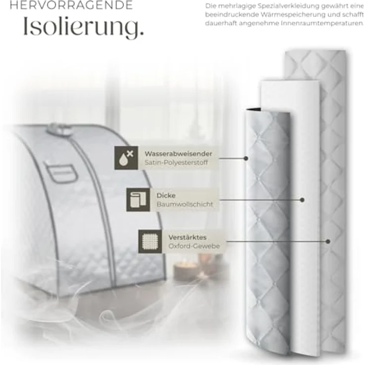 Tectake Mobile Dampfsauna ThermaLuxe II, 1000 W, 15 Temperaturstufen, grau/blau – Bild 7