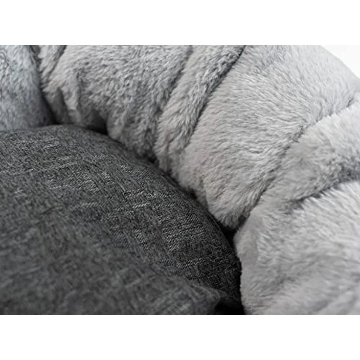TrendPet Lunabed - Das runde Kuschelbett für Hunde und Katzen (Grau, S) – Bild 5
