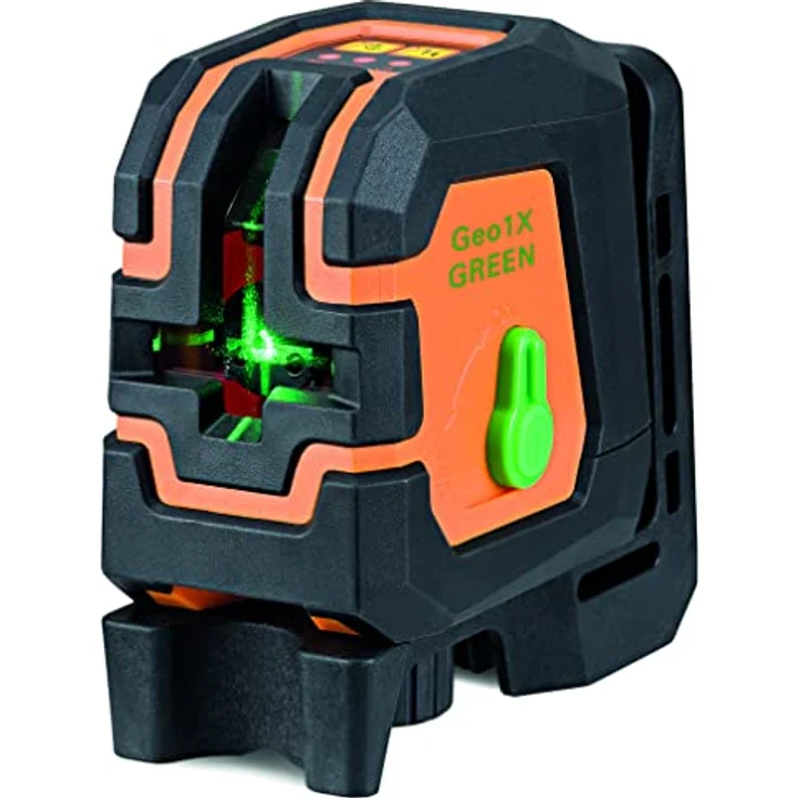 geo-FENNEL Kreuzlinienlaser-SET Geo1X-GREEN, grüne Laserlinien, inkl. Kurbelstativ, manuelle Schräganwendung, robustes gummiertes Gehäuse – Bild 2