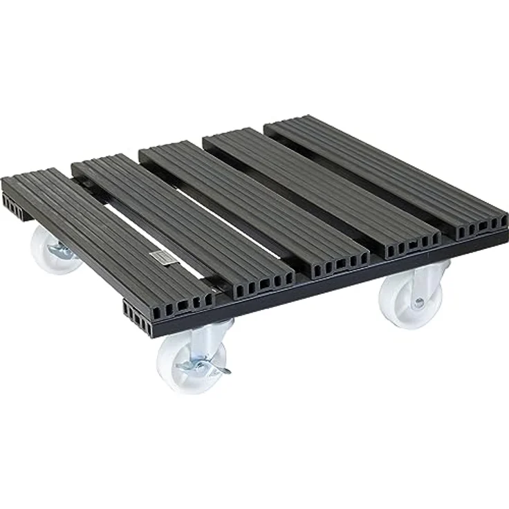 WAGNER Pflanzenroller WPC 38,5 x 38,5 cm I Pflanzenroller & Blumenroller für Außenbereich + Innenbereich, anthrazit I Kübelroller aus WPC (Wood Plastic Composite) I Tragkraft 100 kg ? 20054001 – Bild 2