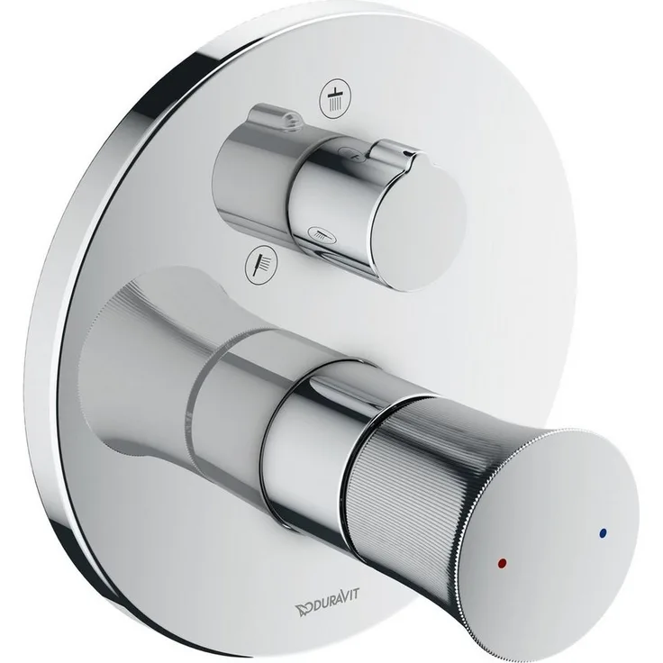 Duravit White Tulip Einhebel-Brausemischer Unterputz mit Umstellventil, Chrom Hochglanz, Design von Philippe Starck, nachhaltig und hygienisch
