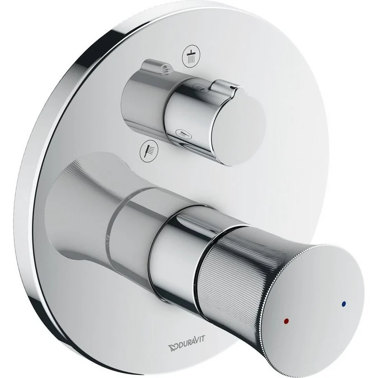 Duravit White Tulip Einhebel-Brausemischer Unterputz mit Umstellventil, Chrom Hochglanz, Design von Philippe Starck, nachhaltig und hygienisch