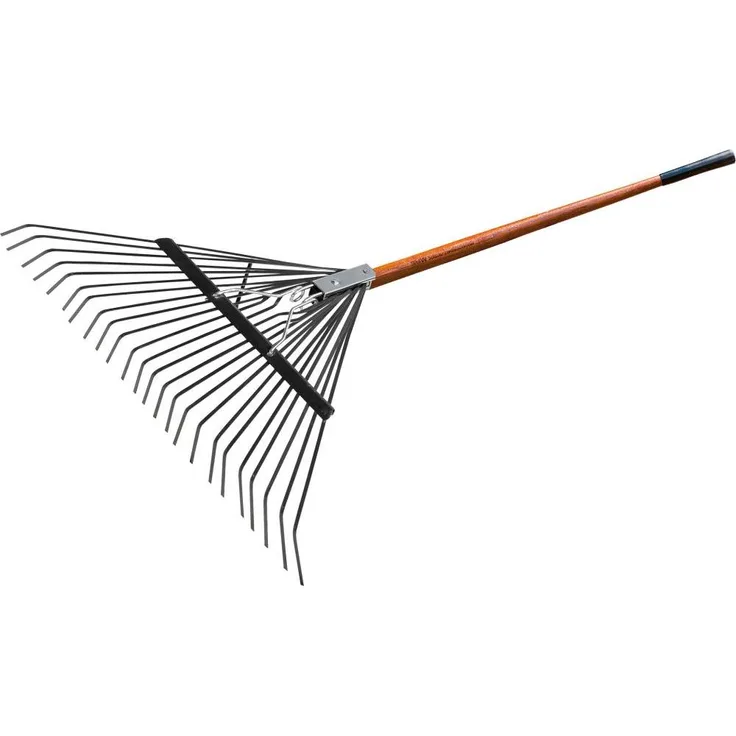 Rex Friedrichstal Laubbesen Professional, Gartenrechen mit 24 Zinken aus Federstahl, 1650 mm, PEFC-zertifizierter Eschenholzstiel