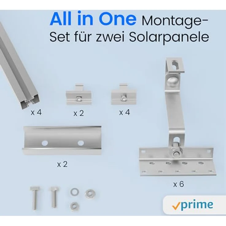 LIVING-TEC Halterung Balkonkraftwerk für Ziegeldach Komplettset 30 & 35mm Module - TÜV geprüft, mit Dachhaken, Schienen & Klemmen – Bild 3