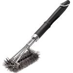 Grillfürst Premium Grillbürste mit Edelstahl Borsten, 45 cm - Grill Reinigungsbürste für Grillrost, Grillrost Bürste mit langem 3-Fach Bürstenkopf