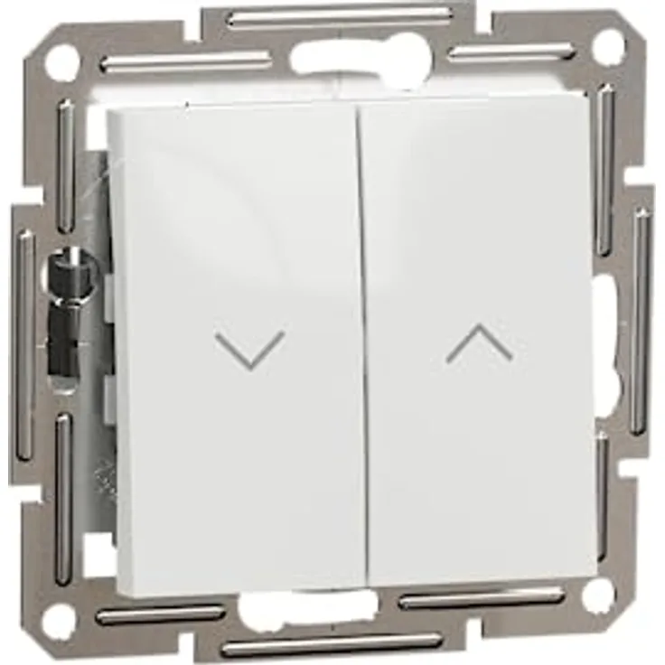 Schneider Electric Asfora Jalousie-Rolladentaster, Unterputz, 10A, 250V, IP20, mit LED-Anzeige, weiß