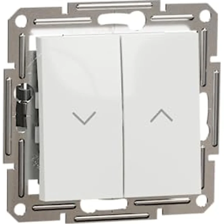 Schneider Electric Asfora Jalousie-Rolladentaster, Unterputz, 10A, 250V, IP20, mit LED-Anzeige, weiß – Bild 1