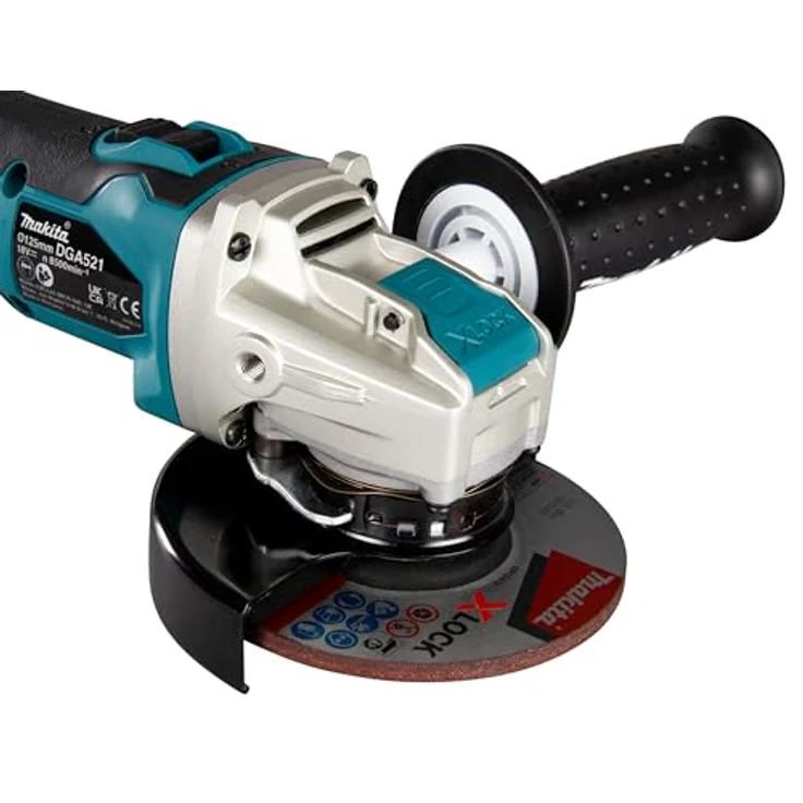 Makita Akku-Winkelschleifer 18V mit Schiebeschalter ohne Akku ohne Ladegerät DGA521ZX1 – Bild 7