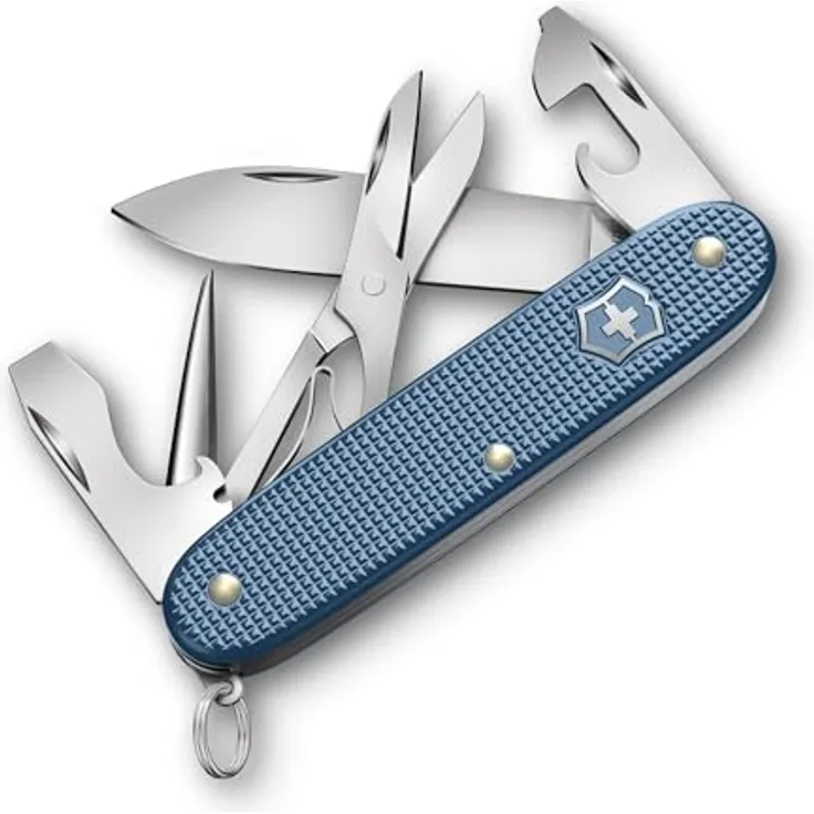 Victorinox Taschenmesser Pioneer X Alox Limited Edition 2026, 9 Funktionen, Multitool mit Schere, Glacial Blue, Swiss Made, inkl. Geschenkbox