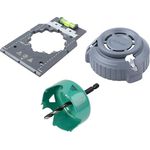 Wolfcraft 5897000 Bohrkronen-Set 3-tlg. für Hohlwanddosenmontage, inkl. Carbonstahl-Lochsäge Ø 68 mm und Lochrandsenker