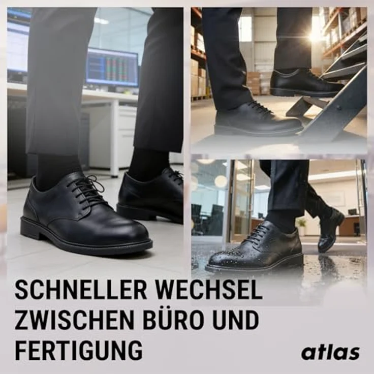 Atlas Schuhe Atlas CX 340 Office Arbeitsschuh, S2 SRC Sicherheitsschuh mit Stahlkappe, Schwarz, Größe 39-48 – Bild 4