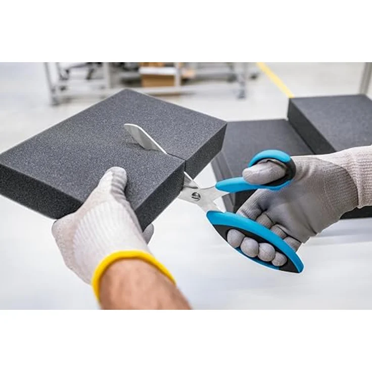MARTOR SECUPLUS 568, Sicherheitsschere aus rostfreiem Edelstahl mit 115 mm Schneidenlänge, ergonomischem Griff, für Rechts- und Linkshänder – Bild 19