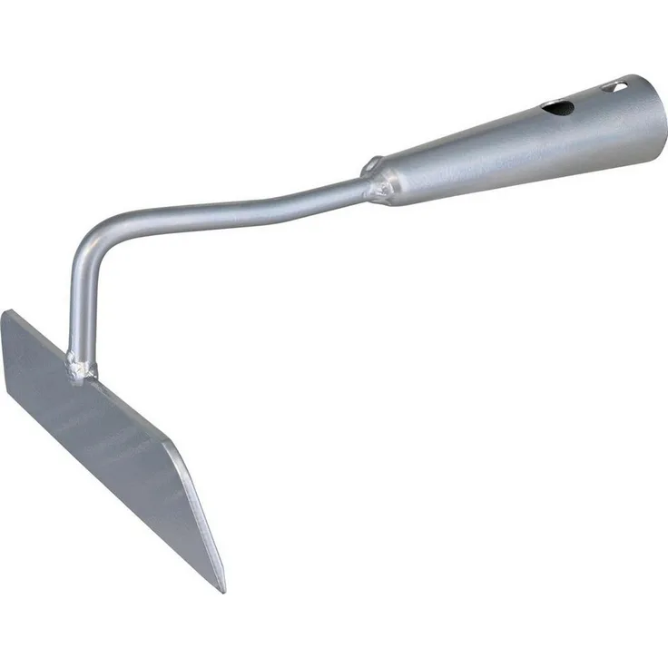 Triuso Kleinhacke Ziehhacke Schuffel 16 cm, Silber pulverbeschichtet, große Stieldülle 28 mm, Bodenbearbeitungswerkzeug