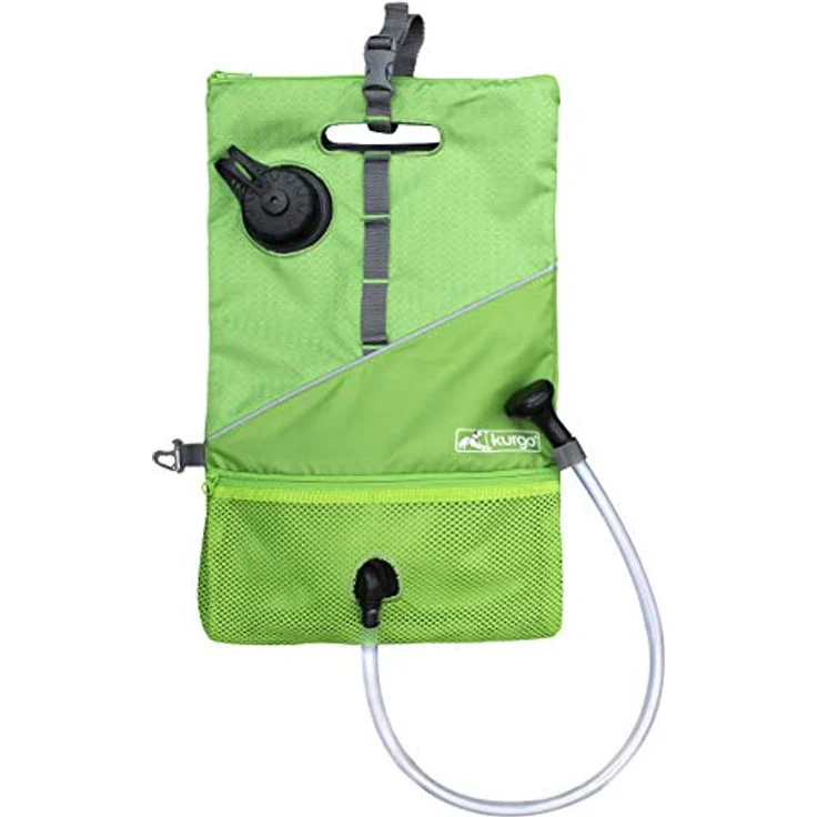 Kurgo Hunde-Dusche für unterwegs, Tragbarer Wassertank mit Duschkopf, Zum Waschen von schlammigen Pfoten, 6 L Kapazität, Grün – Bild 1