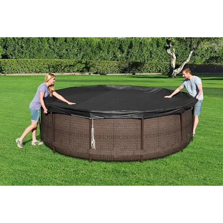 Bestway PVC-Abdeckplane Ø 370, schwarz, rund – Bild 2