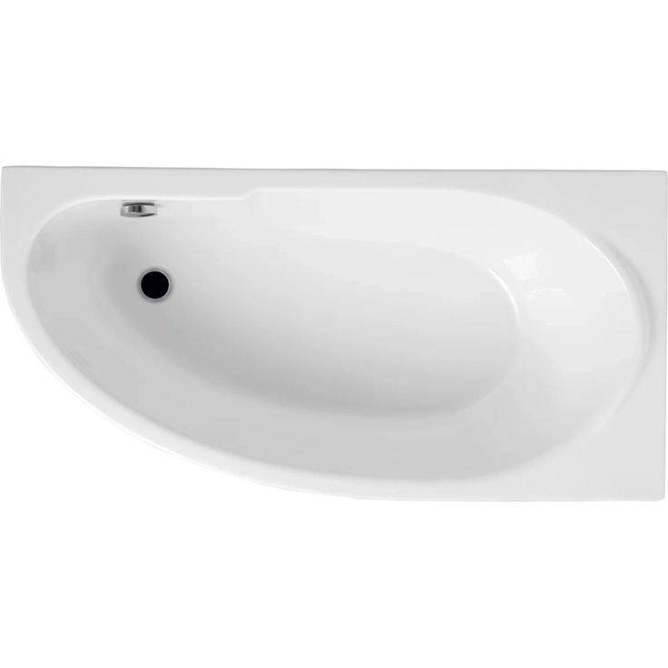 Bad Land MIKI Eckbadewanne 140x70 cm, rechte Variante, schneeweiße Acryl-Badewanne mit antibakterieller Beschichtung und kratzfester Oberfläche