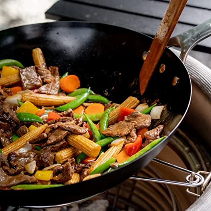 Kamado Joe Wok aus Karbonstahl, perfekt zum Braten, Kochen und Dämpfen für klassische Joe und Big Joe Grills – Bild 5