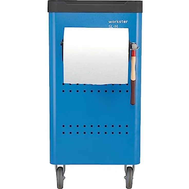 Gedore Papierrollenhalter, Werkzeugwand aus robustem Stahlblech, schwarz, kompatibel mit Euro-Lochung 10 x 38 mm, maximaler Rollendurchmesser 320 mm – Bild 3