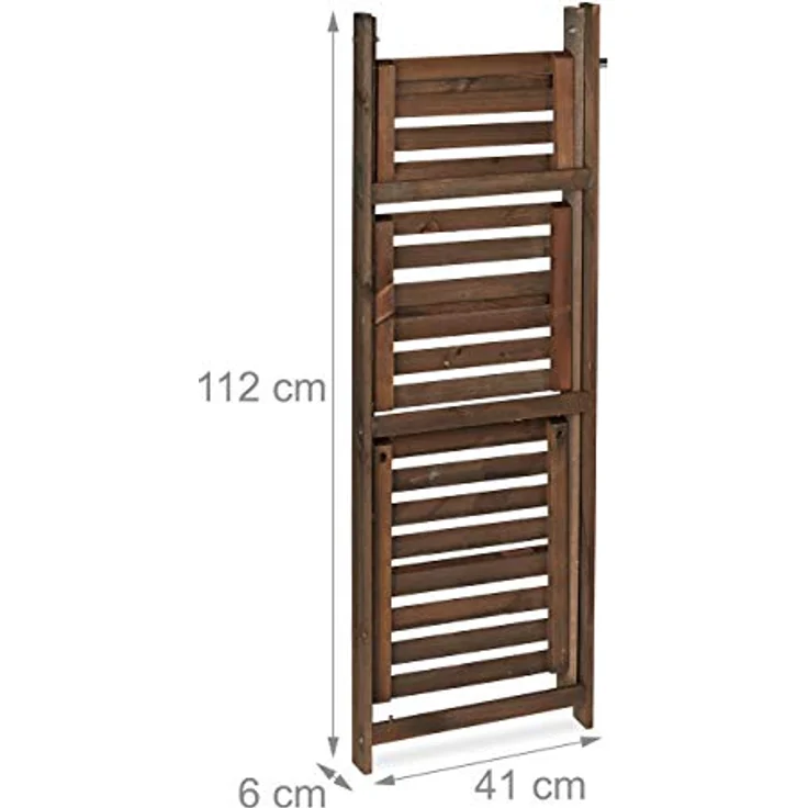 Relaxdays Blumentreppe, 3-stufig, Blumenleiter Holz, klappbar, Leiterregal Pflanzen, HBT: 108 x 41 x 40 cm, dunkelbraun – Bild 5