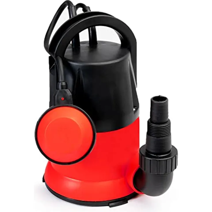 Grafner Flachsauger Tauchpumpe 400 Watt, 7000 l/h, flachabsaugend bis 1mm, 7,5m Förderhöhe, max. 5mm Korngröße, Schmutzwasserpumpe - Kellerpumpe, blau