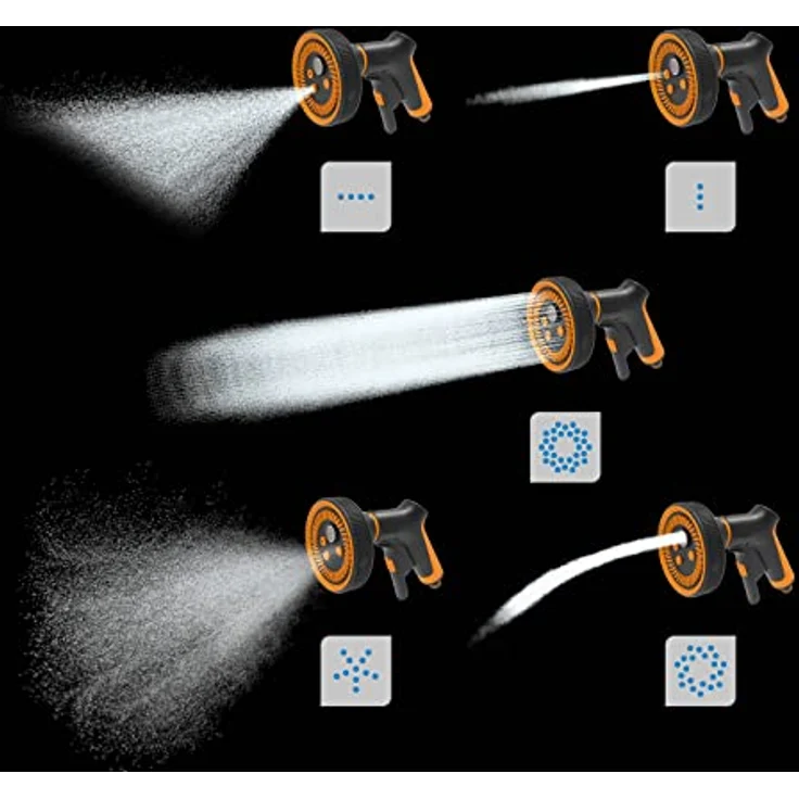 Fiskars Sprühpistole Comfort Multi 5, Gartenbrause mit 5 Funktionen, stufenlos regelbarem Durchfluss und ergonomischem Frontregler – Bild 8