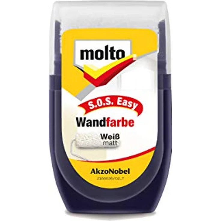 MOLTO S.O.S Wandfarbe, 30ml, schnell trocknend mit integrierten Roller für präzise Ausbesserungen – Bild 1