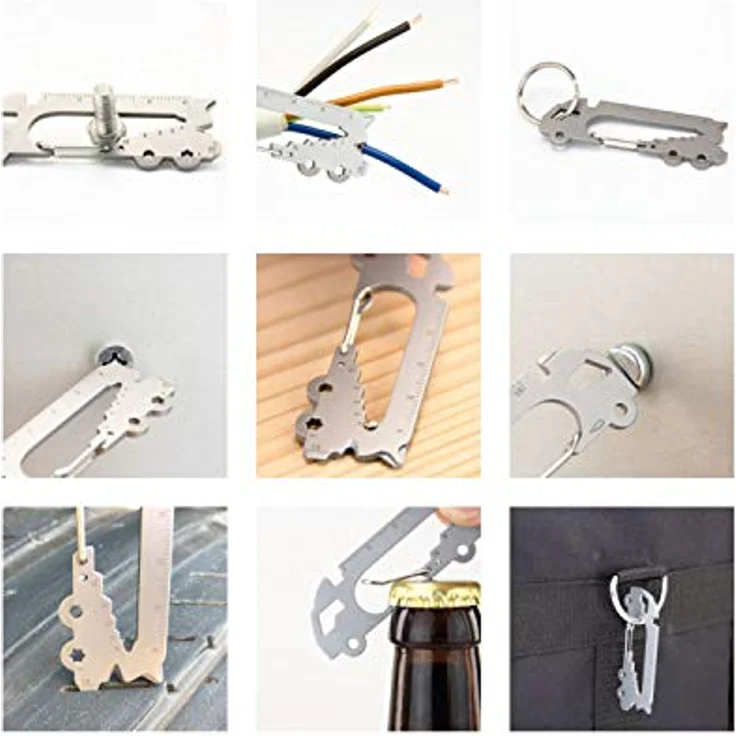 ROMINOX Key Tool Truck, Edelstahl Multitool mit 22 Funktionen für Schlüsselanhänger, originelles Geschenk für Adventskalender – Bild 3