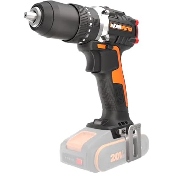 WORX Nitro WX355.9 Profi Akku Schlagbohrschrauber – bürstenloser Motor – 55Nm, Schlagzahl 33600/min, Leerlaufrehzahl 0-500/0-2100 U/min – leicht & kompakt – LED Licht – Bild 1