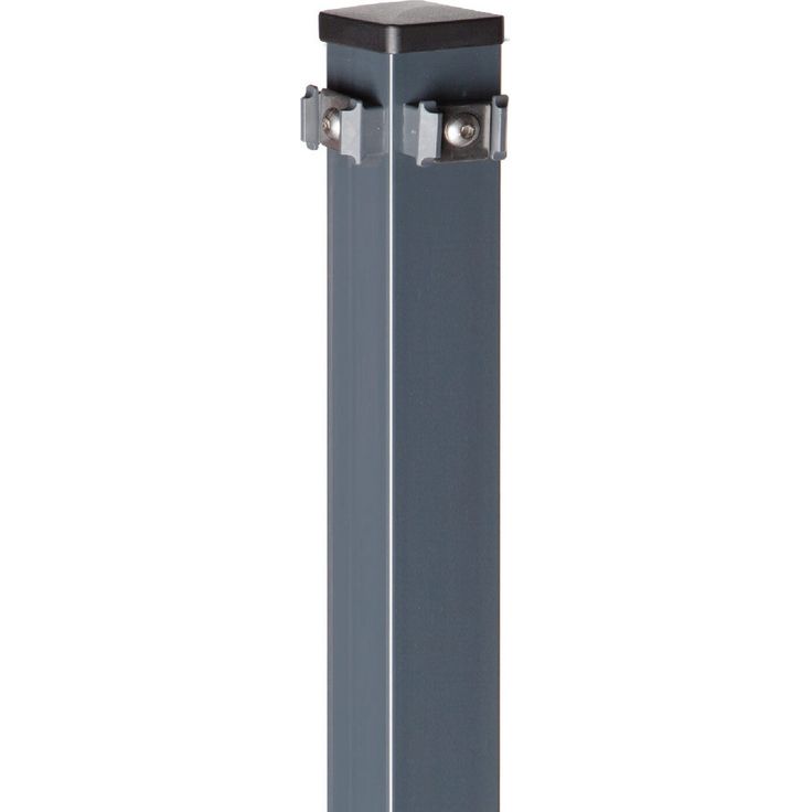 deutsche zauntechnik Eck-Zaunpfosten 'Type Q 60 VPE' anthrazit, 170 cm für Zaunhöhe bis 123 cm, witterungsbeständig aus verzinktem Stahl