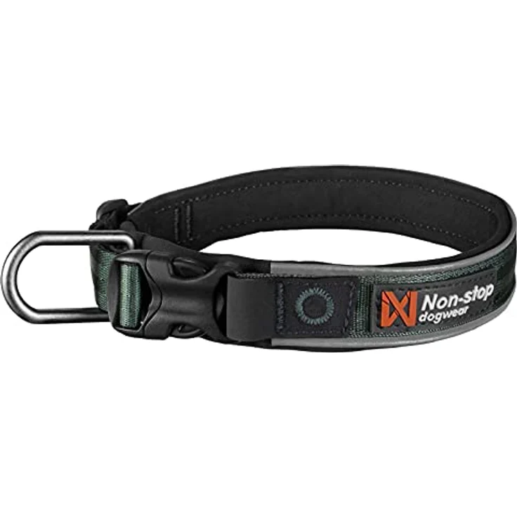 Non-stop dogwear ROAM Collar, solides gepolstertes Halsband für jede Aktivität, Größe M, Grün – Bild 1