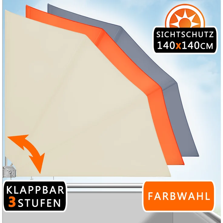 2x Balkonfächer Sichtschutz Windschutz Balkonsichtschutz Sonnenschutz Wand – Bild 1