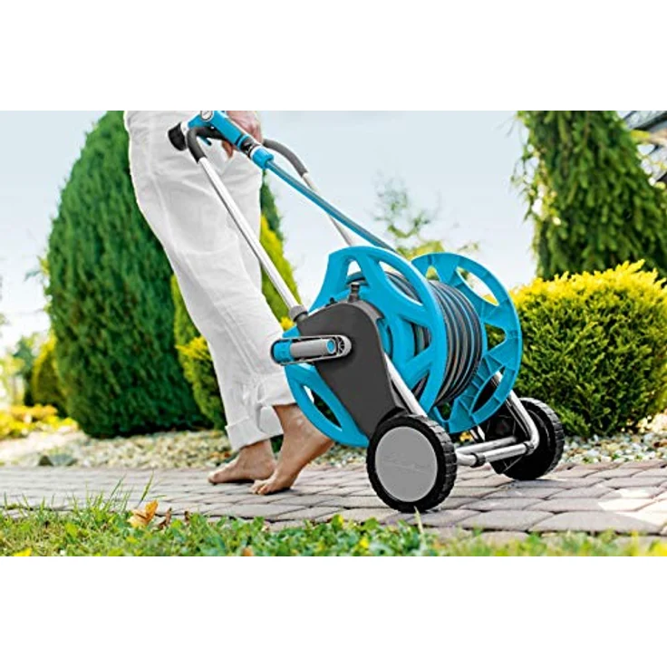 Cellfast Satz DISCOVER Schlauchwagen, Gartenschlauch 30m, 1-2, Anschlussgarnitur und einfache Multifunktionsbrause mit zwei Schnellverbindungsstücke, 55-630 – Bild 5