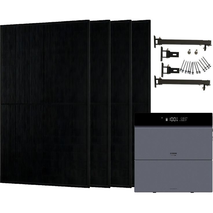 Conow CBE2000 Pro 1820W Balkonkraftwerk mit Montagesystem für Flachdach und 1 CBE2000 Erweiterungsakku, 2-12 kWh LiFePO4 Speicher, 2500 W AC Ausgang