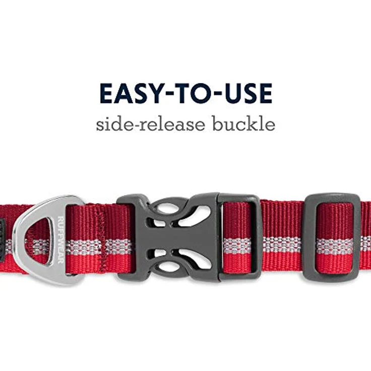 RUFFWEAR Crag Hundehalsband, Reflektierendes und Bequemes Halsband für den Täglichen Gebrauch, Vulkanrot, 51–66 cm – Bild 3