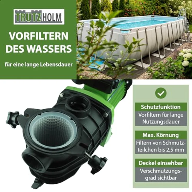 Baumarktplus TRUTZHOLM Schwimmbadpumpe Poolpumpe Swimmingpool 550W 10m³l-h – Bild 7