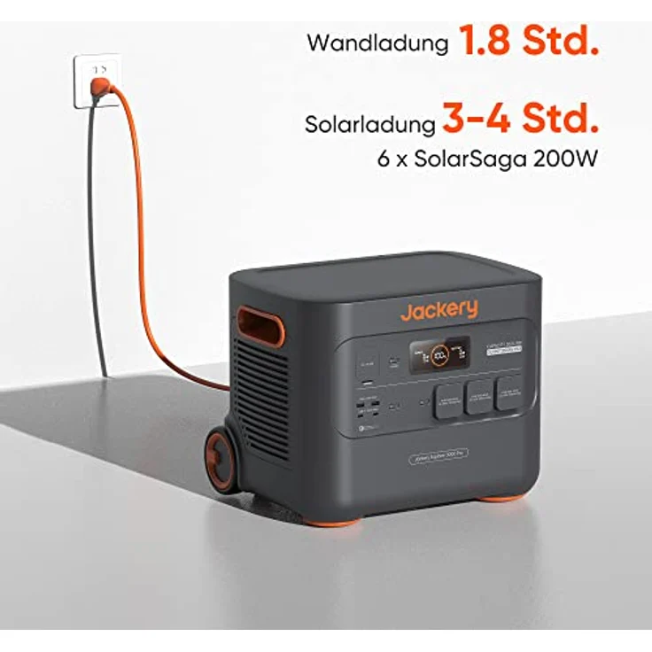 Jackery Solargenerator 3000 Pro, Tragbare Powerstation 3024Wh mit 2*200W Solarpanel, Schnellladung in 1,8 Std., 3x AC Ausgang, 2x USB-C, für Außenbereich und Notfälle – Bild 3