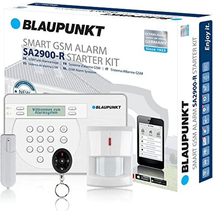 Blaupunkt SA 2900R Smart GSM Funk-Alarmanlage, Funk-Sicherheitssystem Set mit Bewegungsmelder, Tür-Fenstersensor, Fernbedienung & App, für Haus, Wohnung, B ro, Geschfür – Bild 2
