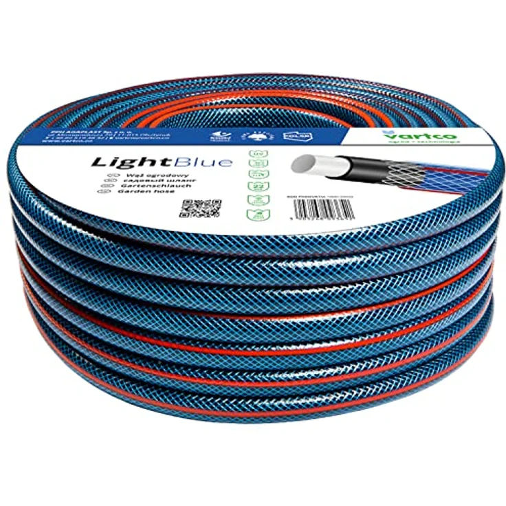 Vartco Light Blue 4-lagiger Gartenschlauch, flexibel, UV-beständig, 22 Bar, 1/2", 20m – Bild 1
