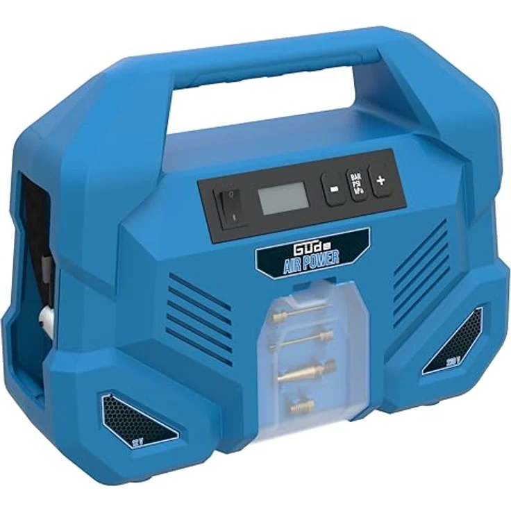 Güde Kompressor Dual Drive 12/230V 150 Watt, max 8 bar, tragbar - Leichter und handlicher Kompaktkompressor mit vielseitigem Zubehör – Bild 2