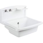 SANIT Waschbecken SANIT / ABUSANITAIR Ausgussbecken Multiset, Spritzschutzrückwand weiß, 55 cm, mit Überlauf